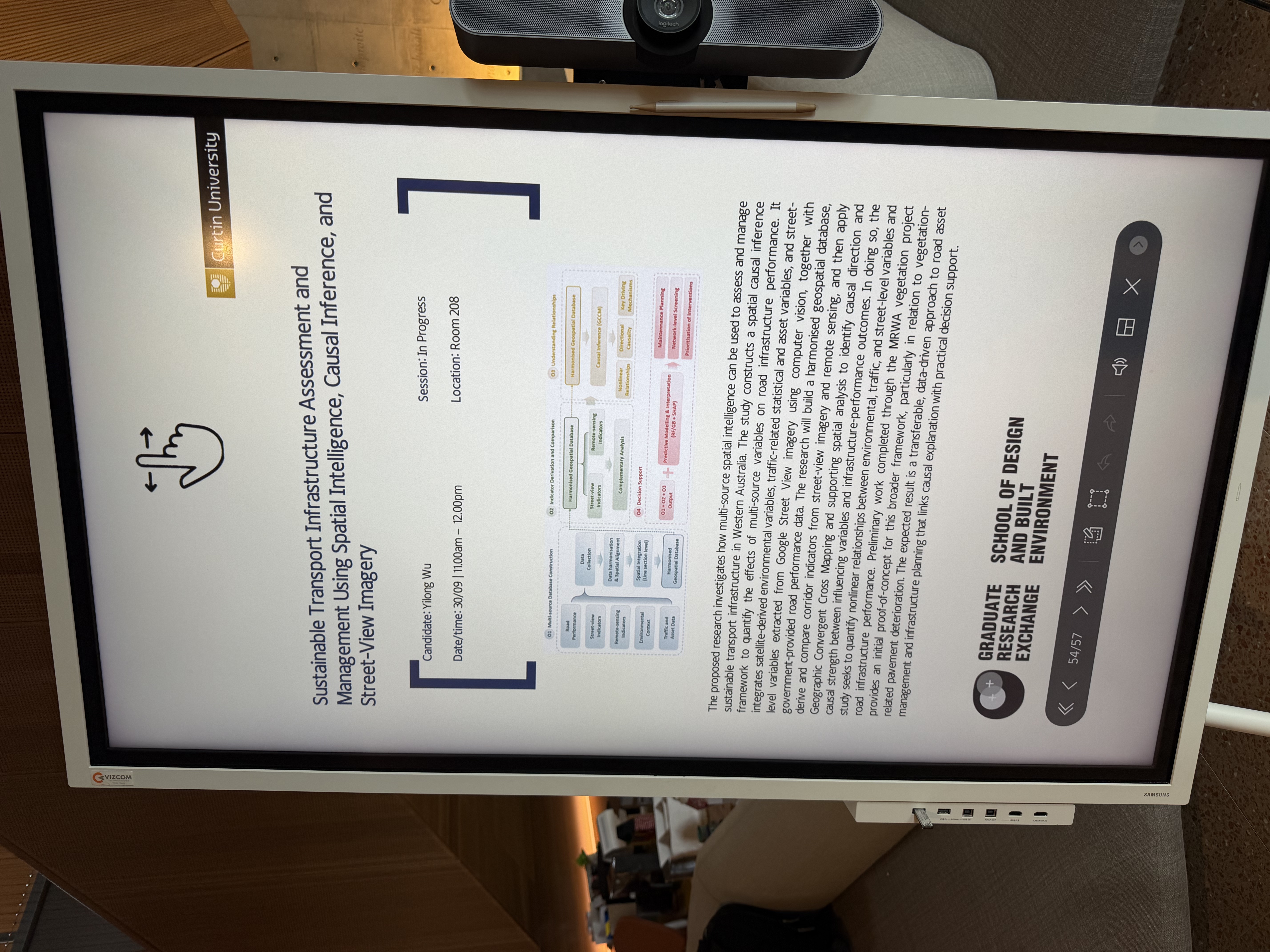 Digital GRX poster showing my research title, project overview, session time and location.