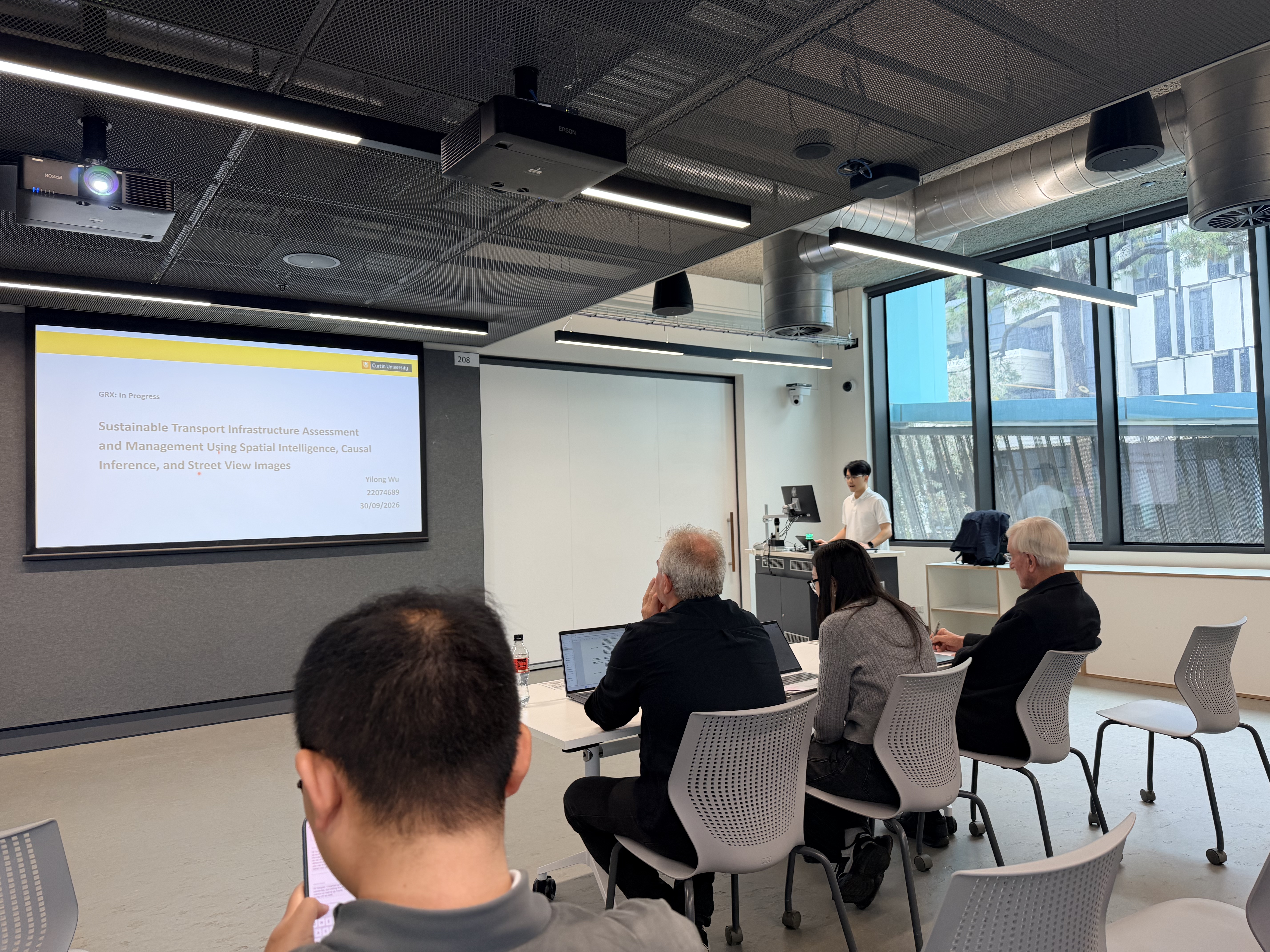 Presenting my PhD research in the GRX In Progress session in Room 208 at Curtin University.